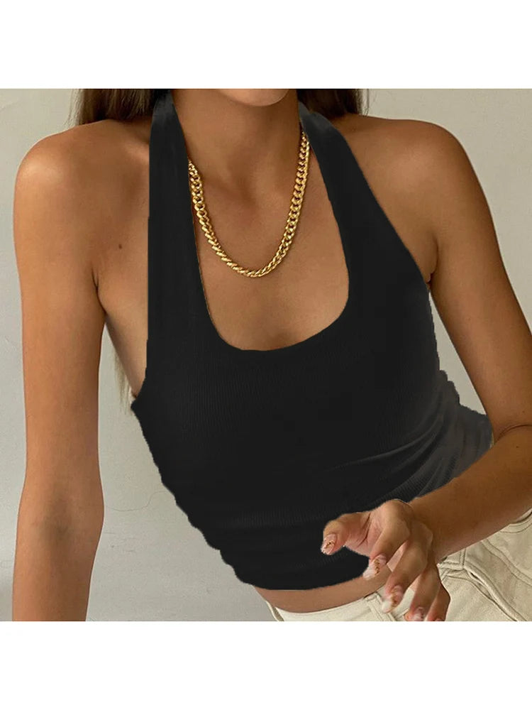 Women's Open-Back Cropped Top