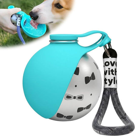 Portable Stainless Steel Dog Water Bottle – Leak-Proof with Carry Strap