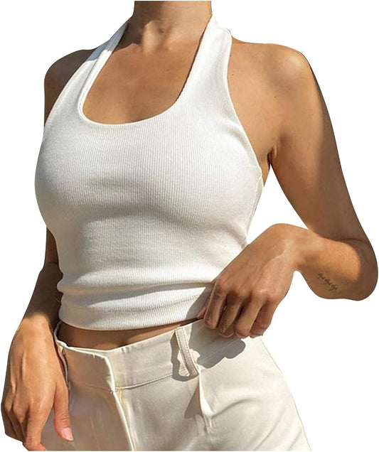 Women's Open-Back Cropped Top