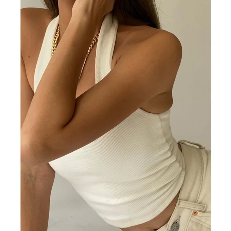 Top Cropped Costas Abertas para Mulher