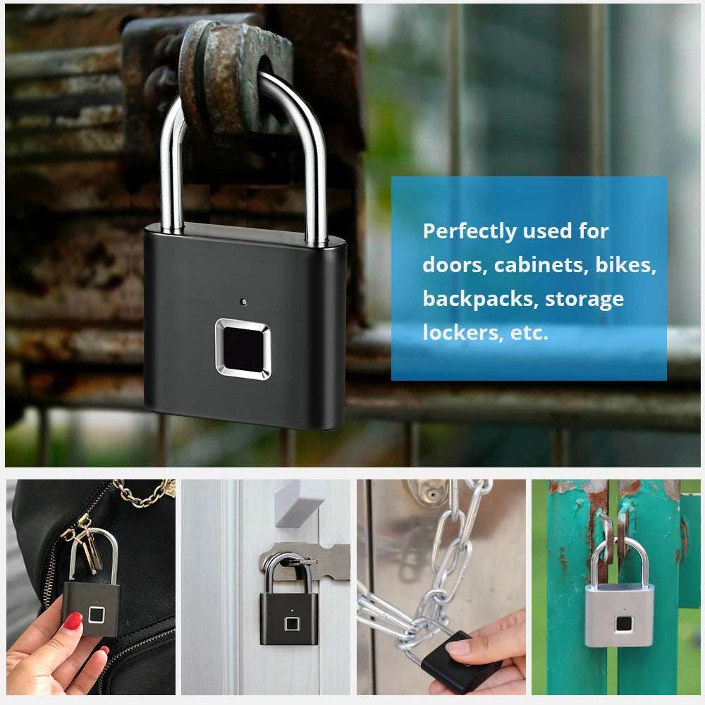 Cadeado Biométrico KERUI – Fingerprint Smart Lock Sem Chave