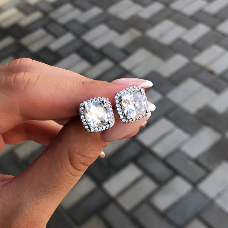 Brincos Luxo com Zircónias Brilhantes