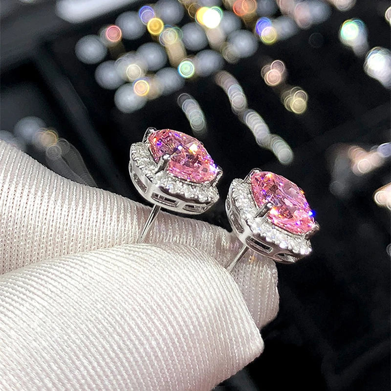 Brincos Luxo com Zircónias Brilhantes