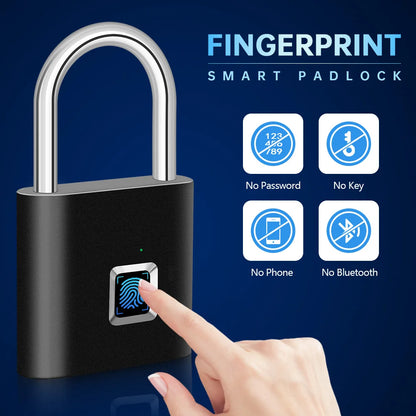 Cadeado Biométrico KERUI – Fingerprint Smart Lock Sem Chave