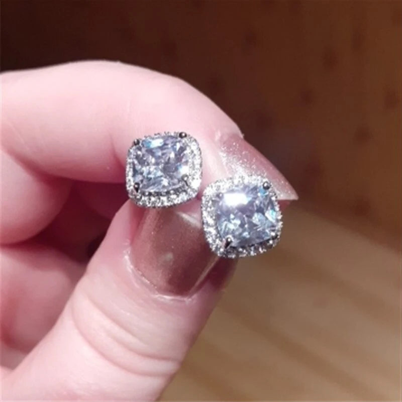 Brincos Luxo com Zircónias Brilhantes