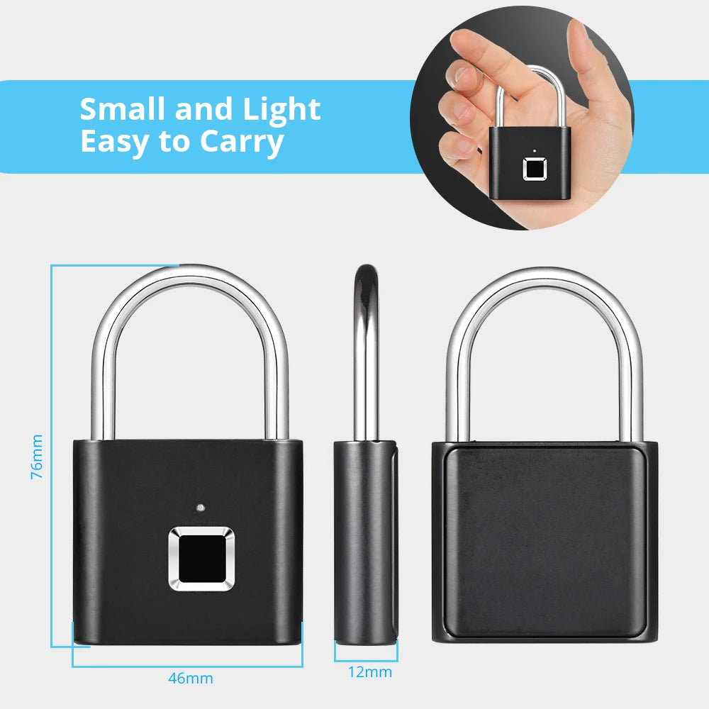 Cadeado Biométrico KERUI – Fingerprint Smart Lock Sem Chave