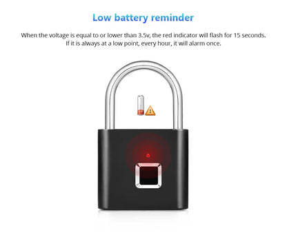 Cadeado Biométrico KERUI – Fingerprint Smart Lock Sem Chave