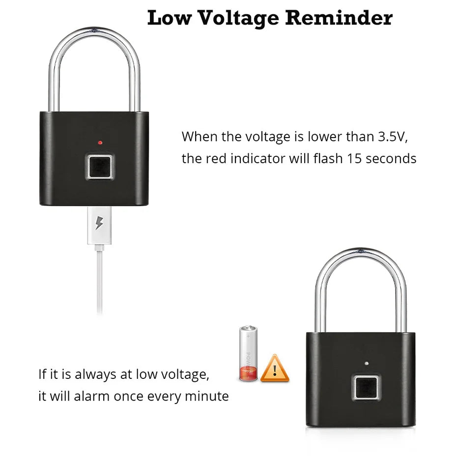 Cadeado Biométrico KERUI – Fingerprint Smart Lock Sem Chave