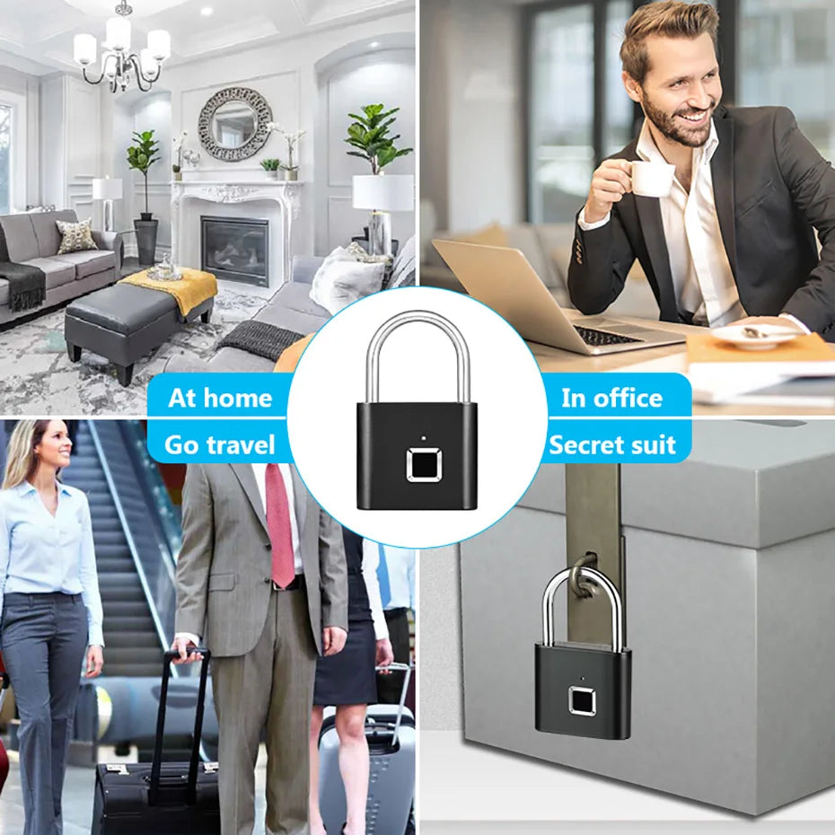 Cadeado Biométrico KERUI – Fingerprint Smart Lock Sem Chave