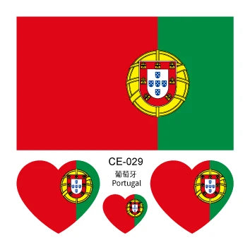 Tatuagens Temporárias de Bandeiras Nacionais