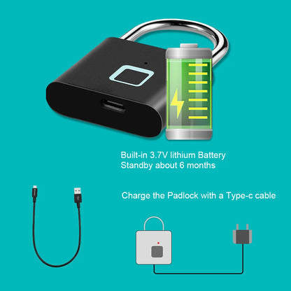 Cadeado Biométrico KERUI – Fingerprint Smart Lock Sem Chave