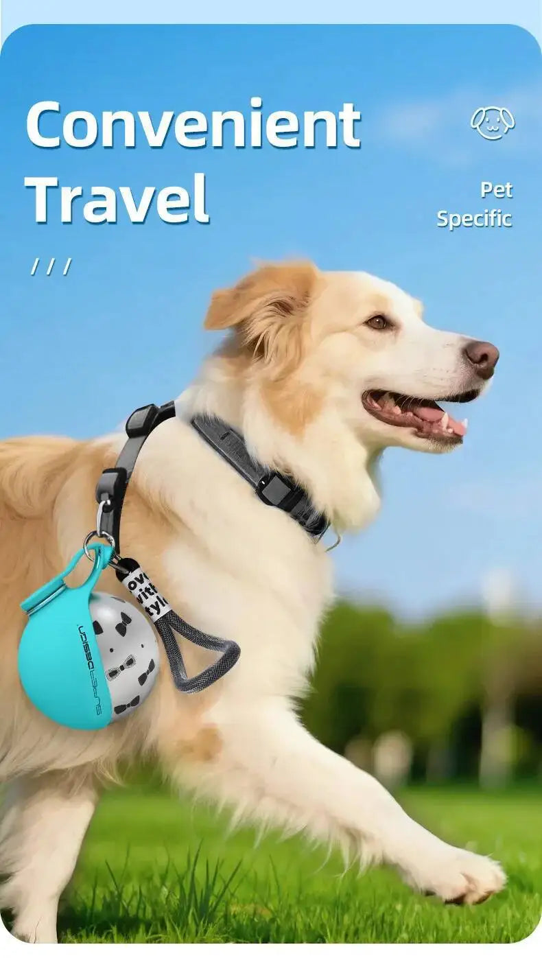 Garrafa Portátil em Aço Inox para Cães – Anti-Fugas com Lanyard