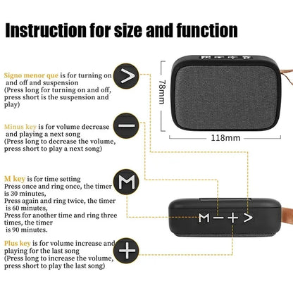 Coluna Bluetooth Portátil 3D Stereo