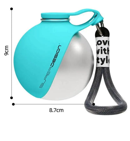 Garrafa Portátil em Aço Inox para Cães – Anti-Fugas com Lanyard