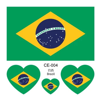 Tatuagens Temporárias de Bandeiras Nacionais