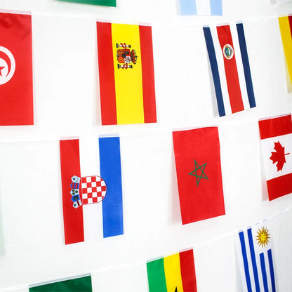 Bandeirolas Internacionais de Futebol | Decoração Mundial com 32 Países