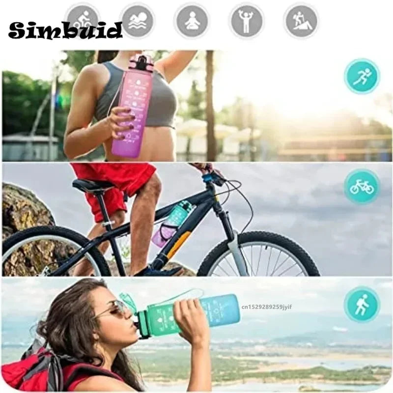Garrafa Motivacional Fitness com Palhinha