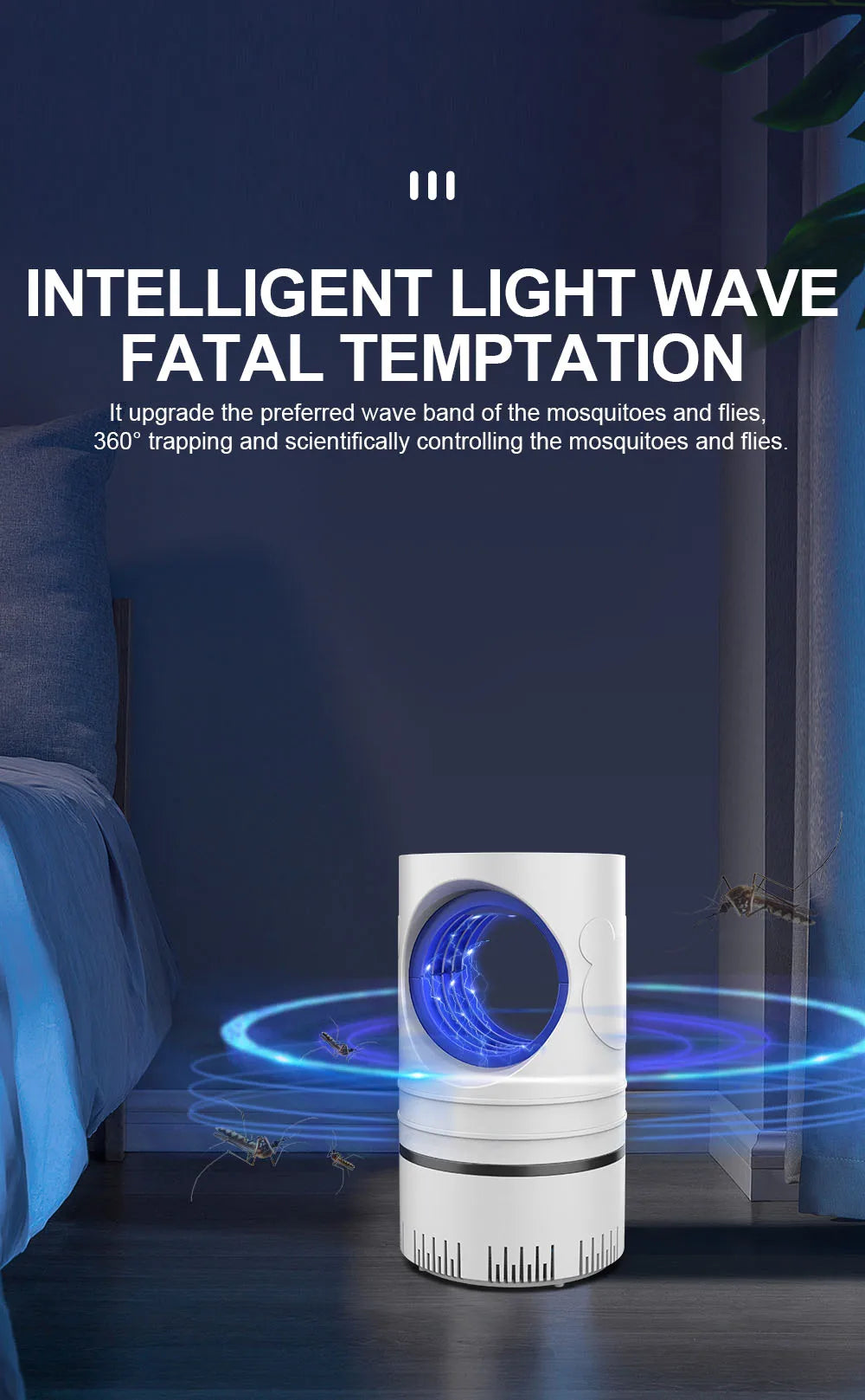 Lâmpada Elétrica Mata Mosquitos USB