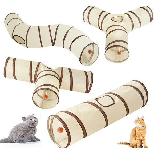 Foldable Interactive Cat Tunnel