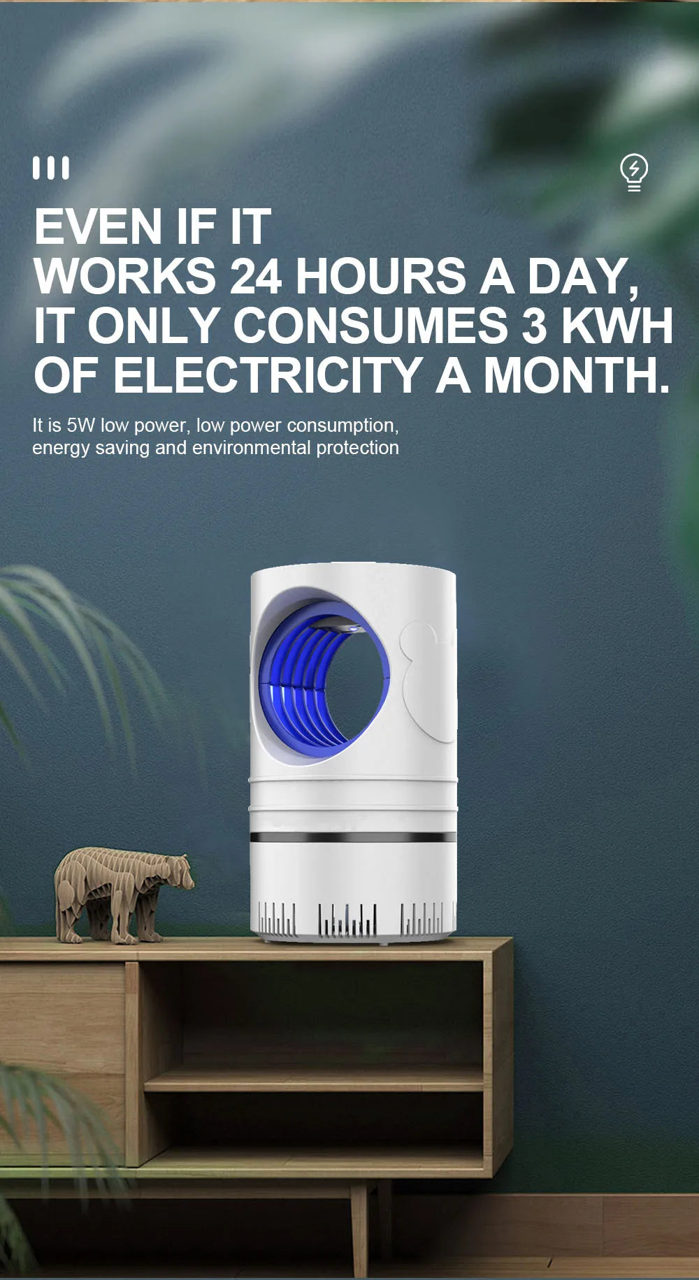 Lâmpada Elétrica Mata Mosquitos USB