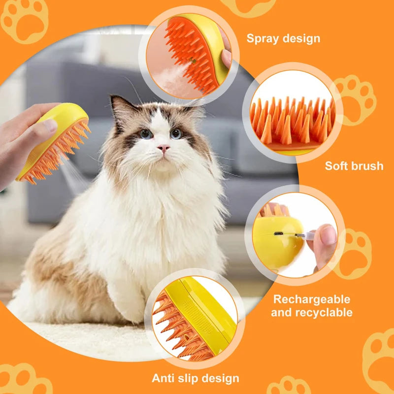 Escova a Vapor para Gatos e Cães