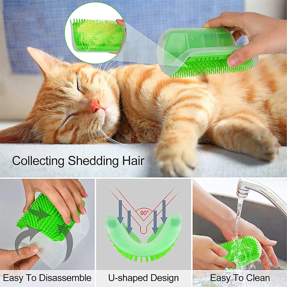 Escova Massageadora de Canto para Gatos