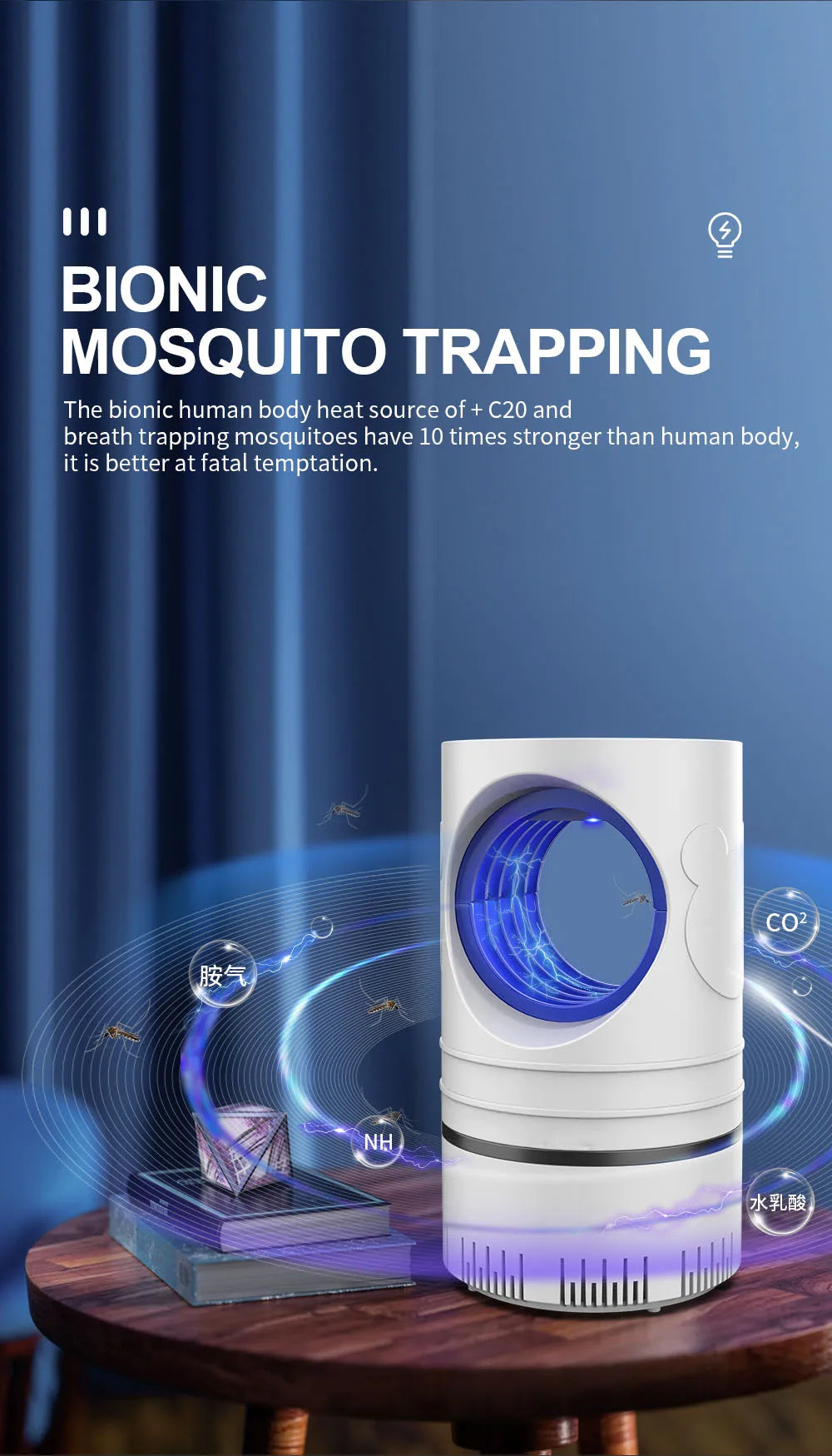 Lâmpada Elétrica Mata Mosquitos USB